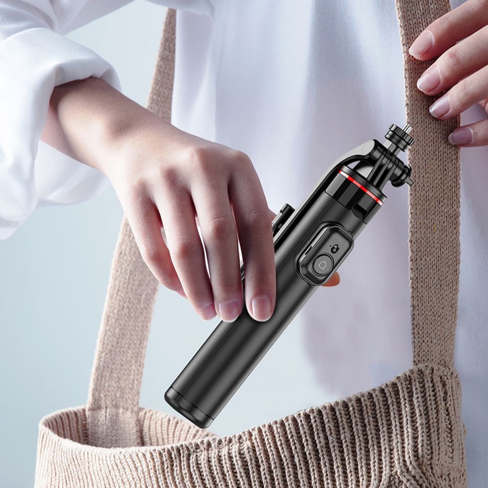 Camera accessory Hurtel Selfie stick WC1Y2S 1.3m aluminum alloy telescopic tripod with phone holder - black