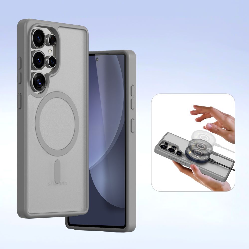 Back panel cover Dux Ducis Dux Ducis Lawa Leather Case for Samsung Galaxy S25 Ultra with Detachable Magnetic Wallet - Gray