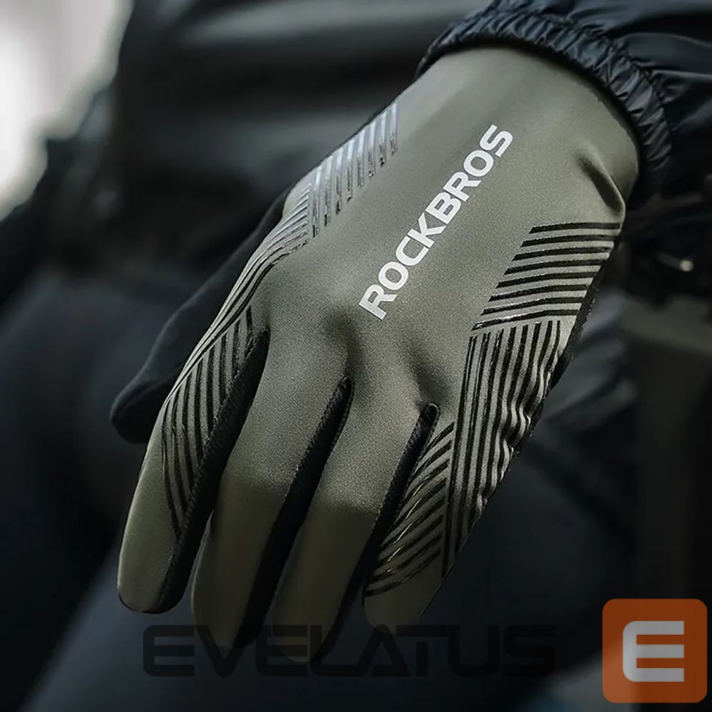 Bicycle accessory Rockbros Rockbros 16110006003 shock-absorbing cycling gloves size L - green and black