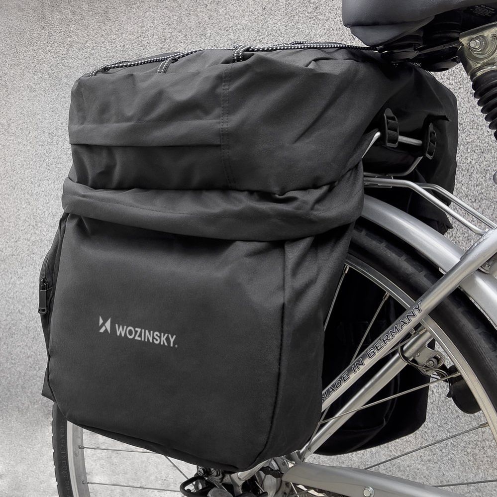 Dviračio priedas Wozinsky Wozinsky spacious bike bag 60 l for the trunk (rain cover included) black (WBB13BK)