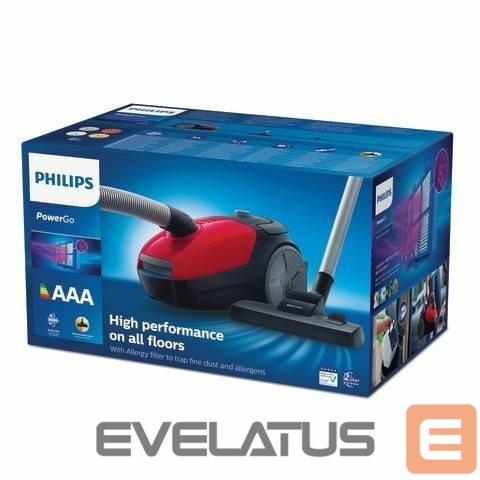 Vacuum cleaner Philips Vacuum cleaner FC8243/09 Bagged, Power 900 W, Dust capacity 3 L, Red/Black