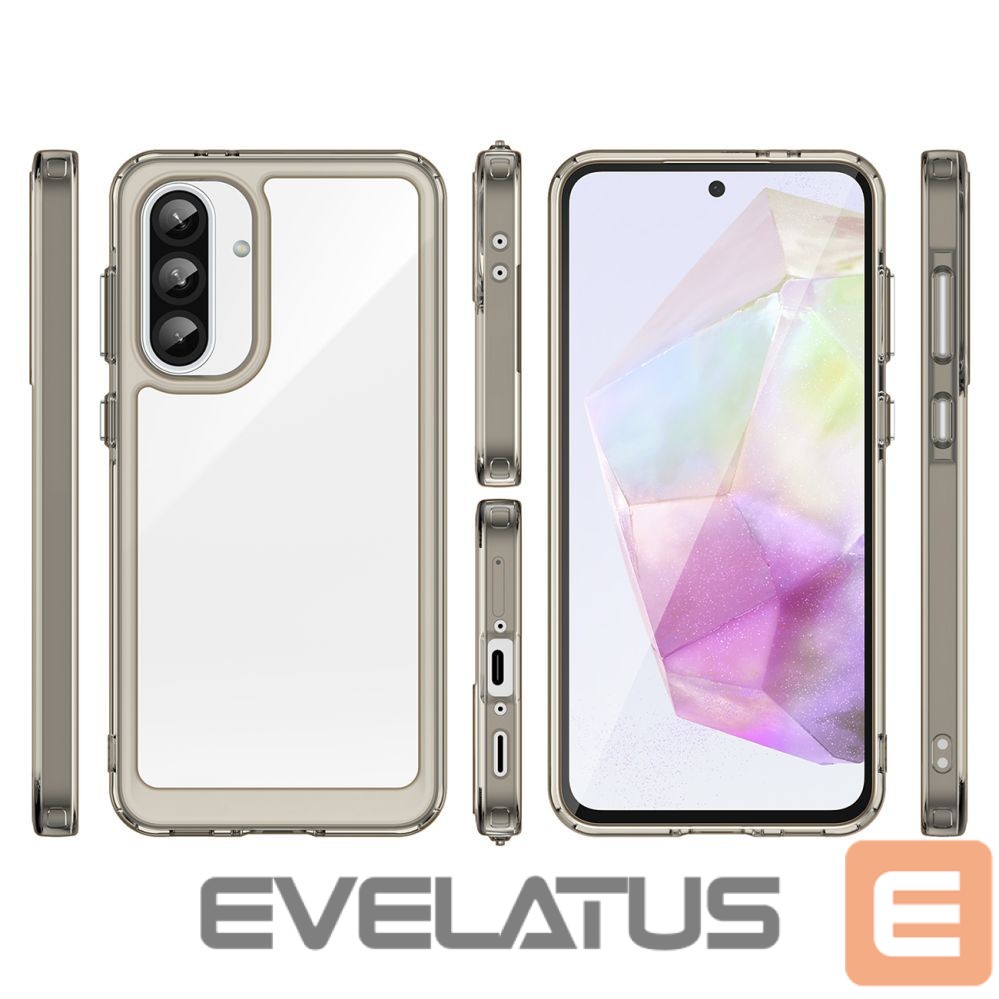 Back panel cover Hurtel Outer Space Case for Samsung Galaxy A56 Cover with Flexible Frame - Semi-Transparent, Black