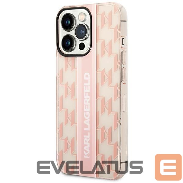 Back panel cover Karl Lagerfeld Karl Lagerfeld KLHCP14LHKLSPCP iPhone 14 Pro 6.1 "hardcase pink / pink Mono Vertical Stripe