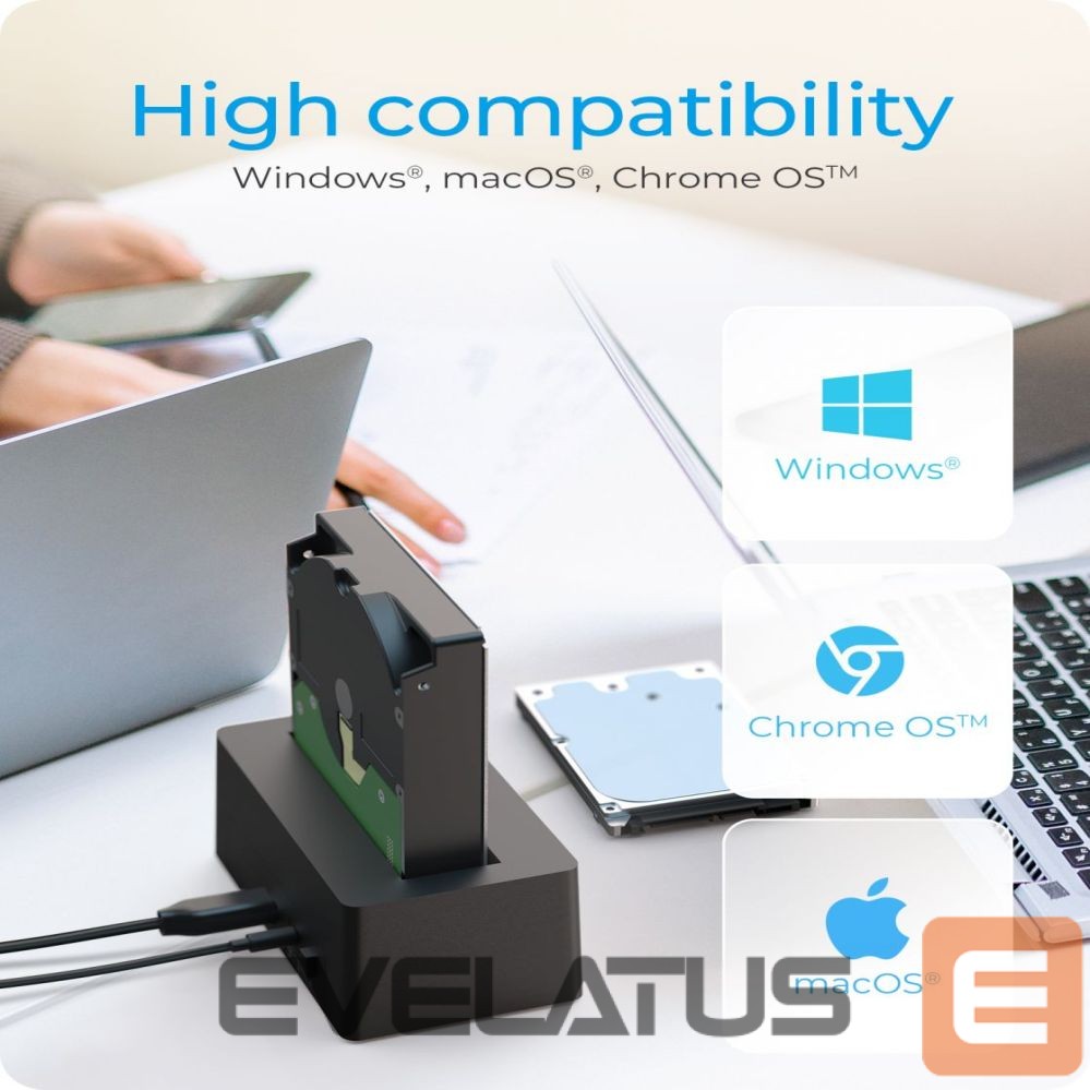 Cita datorprece Raidsonic Icy Box IB-1121-U3 DockingStation for 1x 2.5"/3.5" SATA I/II/III, USB 3.2 Gen 1, Power Supply, Black