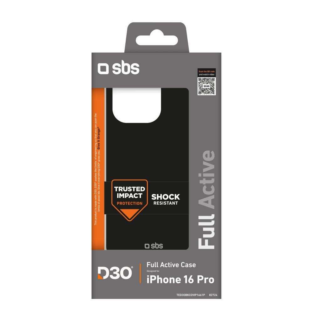 Aizmugurējais vāciņš SBS SBS Full Active D3O Case for iPhone 16 Pro - Black