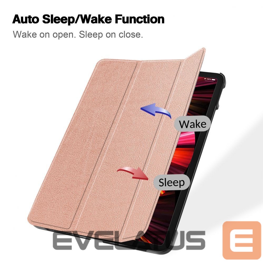 Kaaned iLike Tab M9 9 TB310 Tri-Fold Eco-Leather Stand Case Rose Gold