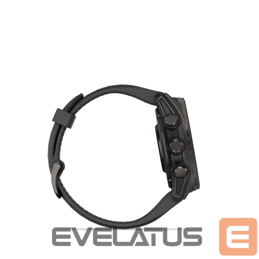 Viedpulksteni Garmin Fenix 8 – 43 mm, AMOLED Sapphire, Carbon grey DLC titanium with Black/pebble grey silicone band/ 010-02903-21