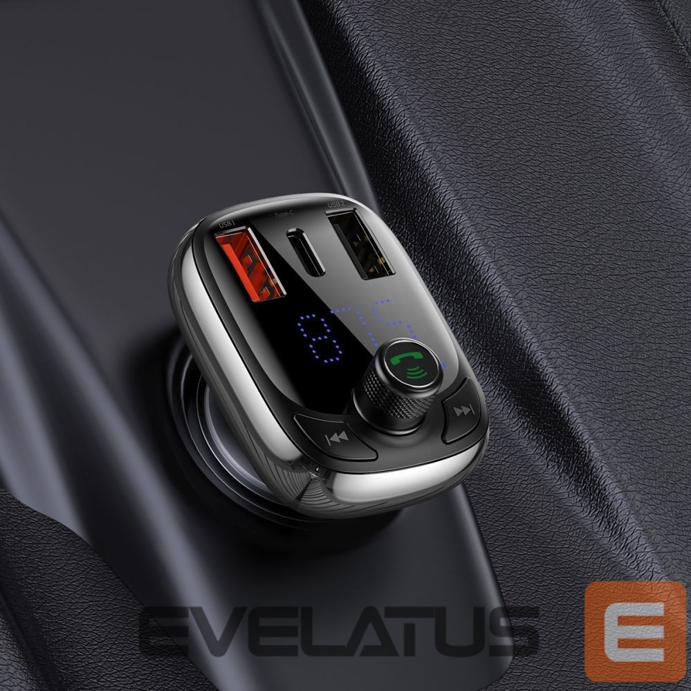 FM transmitter Baseus Bluetooth transmitter / car charger Baseus S-13 (Overseas Edition) - black