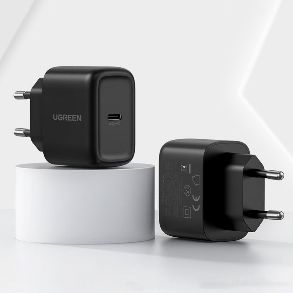 Adapteris Ugreen USB Type C charger 25W Power Delivery + USB Type C cable 2m (50581) Black