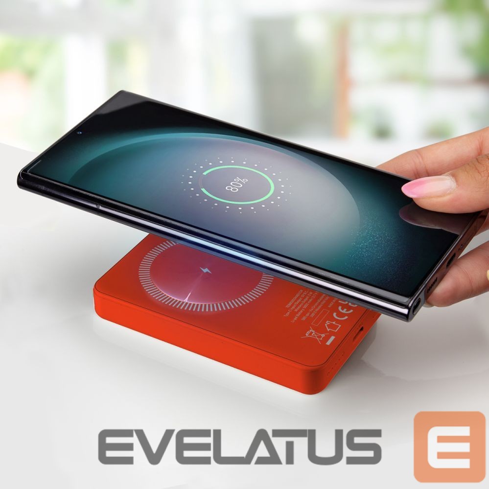 Väline aku SBS Powerbank SBS TEBB5000MAG1CR 5000 mAh compatible with MagSafe - red