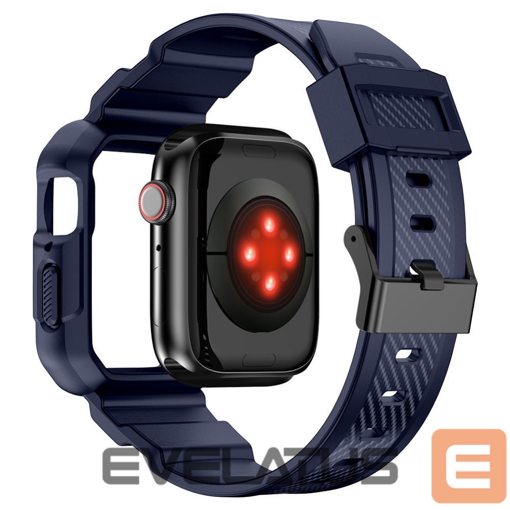 Rihm Kingxbar Kingxbar CYF106 2in1 armored case for Apple Watch SE, 9, 8, 7, 6, 5, 4, 3, 2, 1 (41, 40, 38 mm) with strap blue