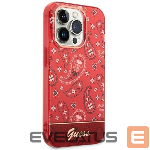 Back panel cover Guess Guess GUHCP14LHGBNHR iPhone 14 Pro 6.1" red/red hardcase Bandana Paisley
