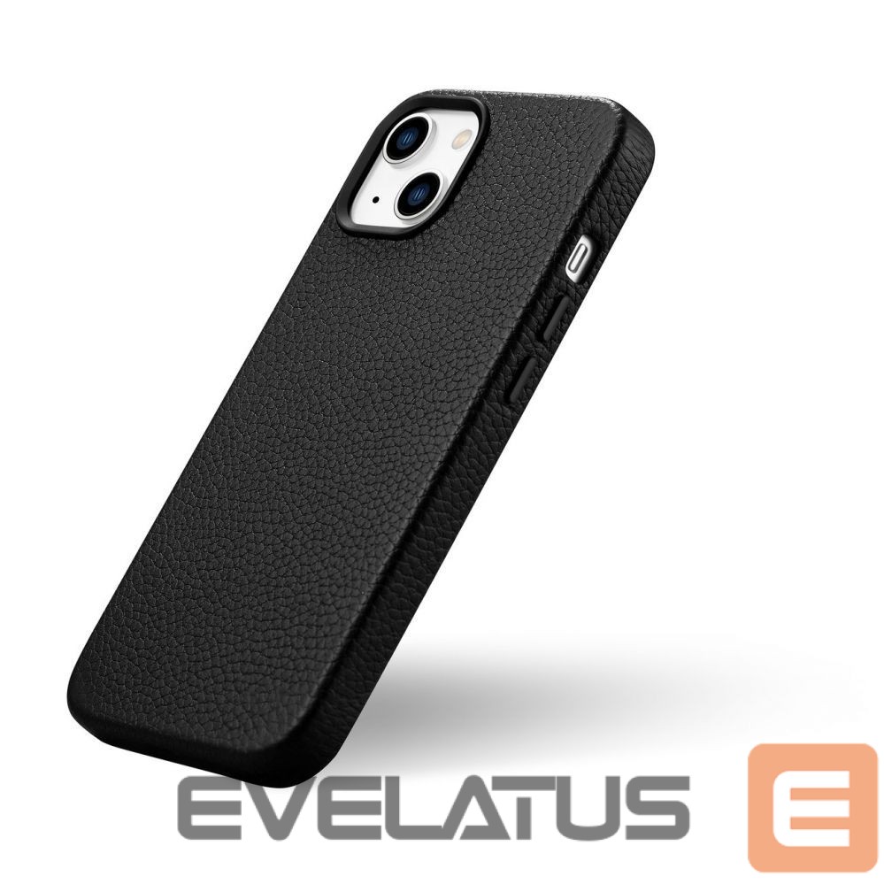 Tagakaaned iCarer iCarer Litchi Premium Leather Case iPhone 14 Magnetic Leather Case with MagSafe Black (WMI14220709-BK)