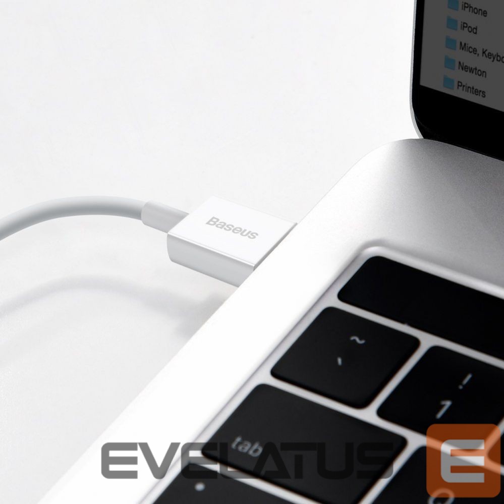 Kabelis Baseus Baseus Superior USB - Lightning cable 2.4A 0.25 m White (CALYS-02)