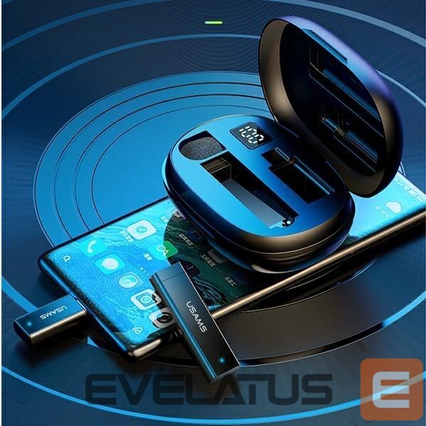 Bezvadu austiņas USAMS USAMS Bezprzewodowy mikrofon krawatowy ENC 2.4G Wireless Lavalier Microphone Lightning ZB244MKF01 (US-ZB244)