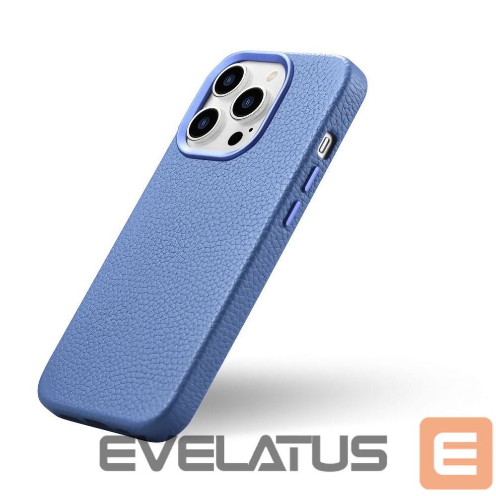 Tagakaaned iCarer iCarer Litchi Premium Leather Case iPhone 14 Pro Magnetic Leather Case with MagSafe Light Blue (WMI14220710-LB)