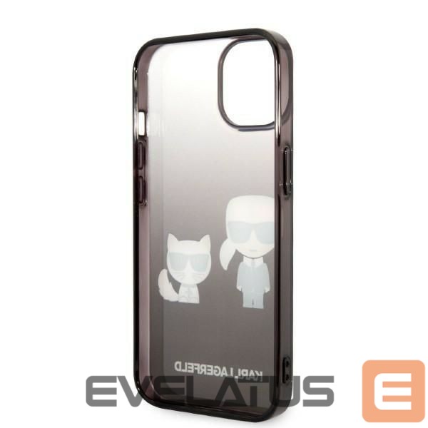 Back panel cover Karl Lagerfeld Karl Lagerfeld KLHCP14LTGKCK iPhone 14 Pro 6.1 "hardcase black / black Gradient Ikonik Karl & Choupette