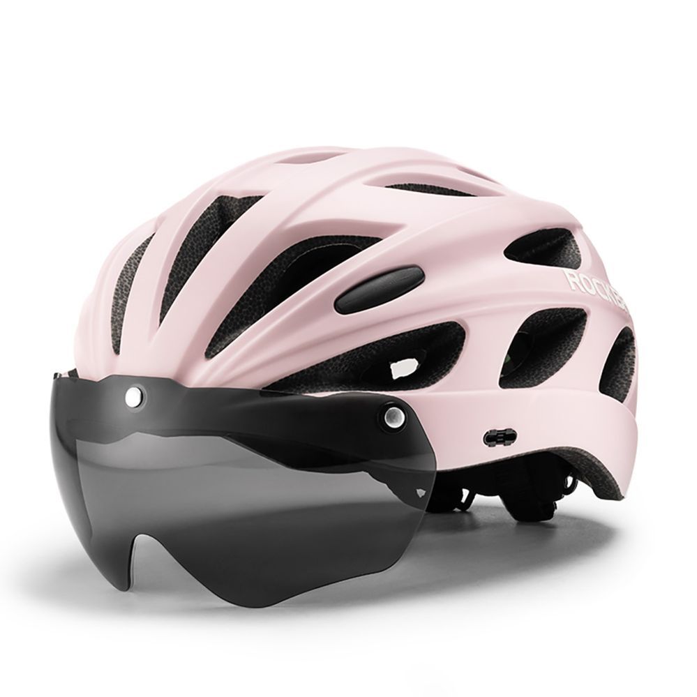 Bicycle accessory Rockbros Rockbros Bike Helmet with Visor, Detachable UV Goggles, Detachable Visor, Unisex - Pink