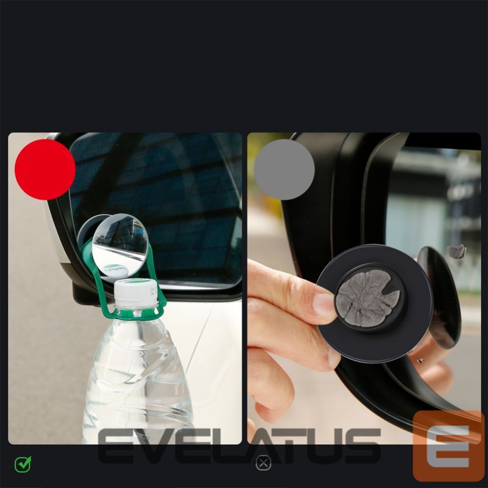 Autotarvikud Baseus Baseus Full-view Blind-spot Mirror 2x additional car side mirror convex blind spot black (ACMDJ-01)