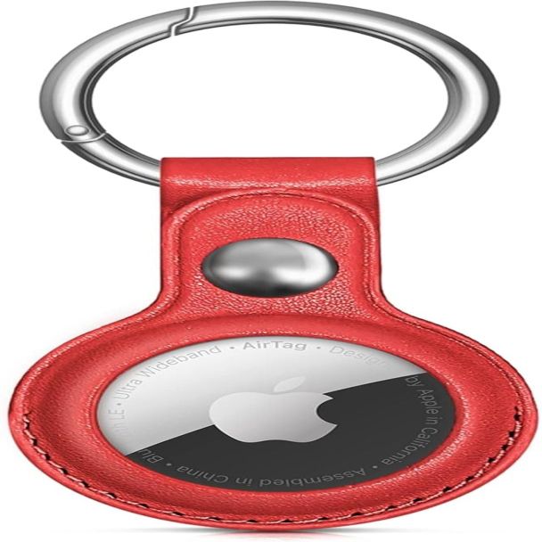 Back panel cover Hurtel Apple AirTag PU Leather Case - Black, Brown, Red, Blue - 4 pieces