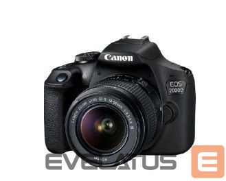 Digitālā fotokamera Canon EOS 2000D 18-55 IS II EU26 SLR Camera Kit, Megapixel 24.1 MP, Image stabilizer, ISO 12800, Display diagonal 3.0 ", Wi-Fi, Video recording, APS-C, Black