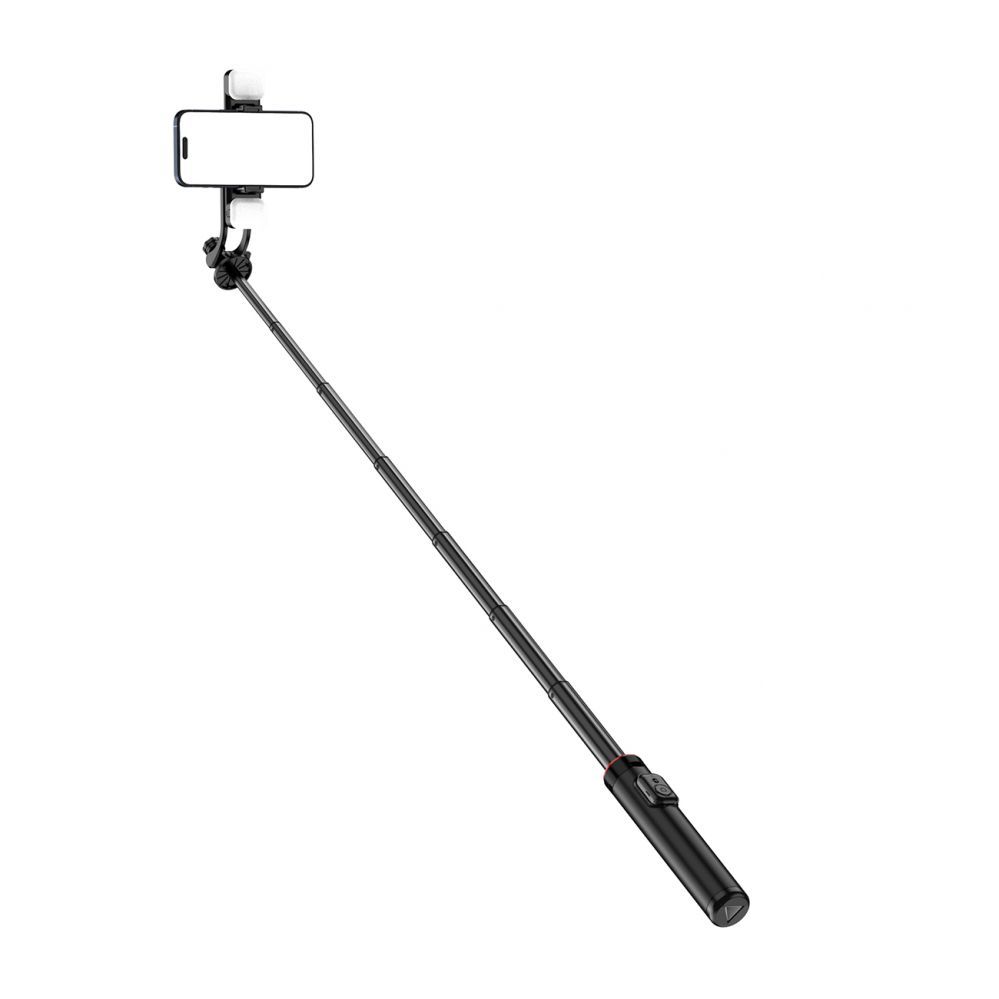 Camera accessory Hurtel Selfie stick WC12YDS 1.3m aluminum alloy telescopic tripod with dual lamp and phone holder - black
