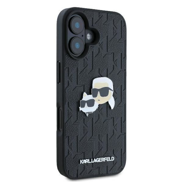 Other Phone Accessory Karl Lagerfeld Karl Lagerfeld Monogram Karl & Choupette Head Pin iPhone 16 Case - Black