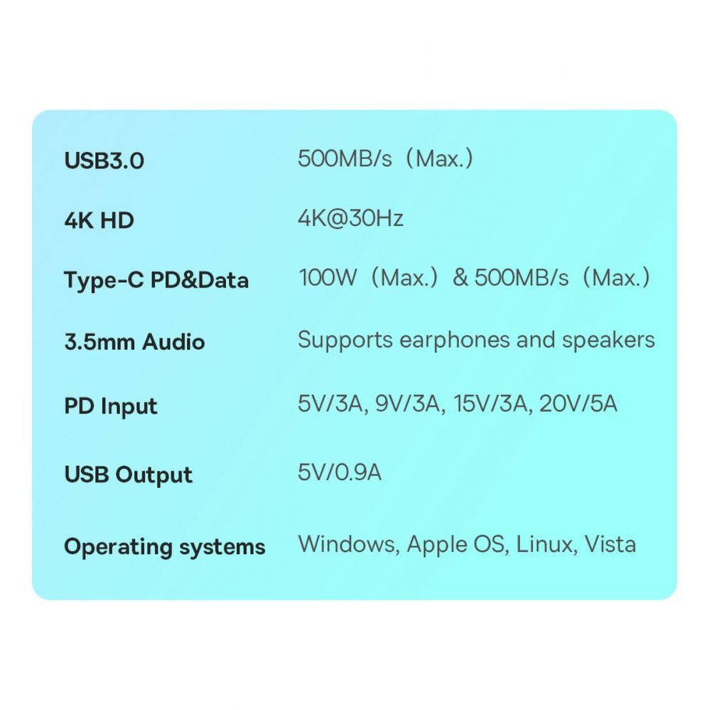 Other goods Baseus Baseus PadJoy universal USB-C HUB for tablet / smartphone 4in1 USB-C - dark gray