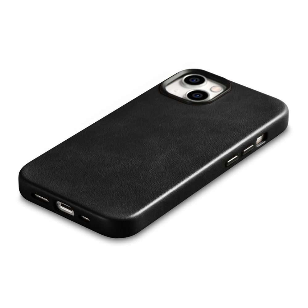 Tagakaaned iCarer iCarer Oil Wax Premium Leather Case iPhone 14 Plus Magnetic Leather Case with MagSafe Black (WMI14220703-BK)