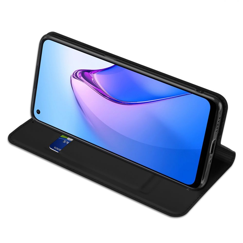 Tagakaaned Dux Ducis - Dux Ducis Skin Pro case for Oppo Reno 8 flip cover card wallet stand black