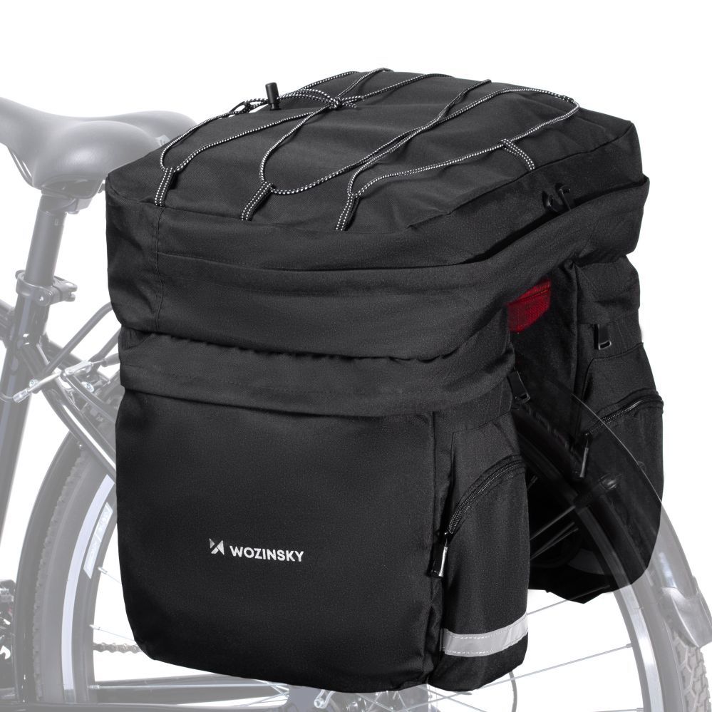 Dviračio priedas Wozinsky Wozinsky spacious bike bag 60 l for the trunk (rain cover included) black (WBB13BK)