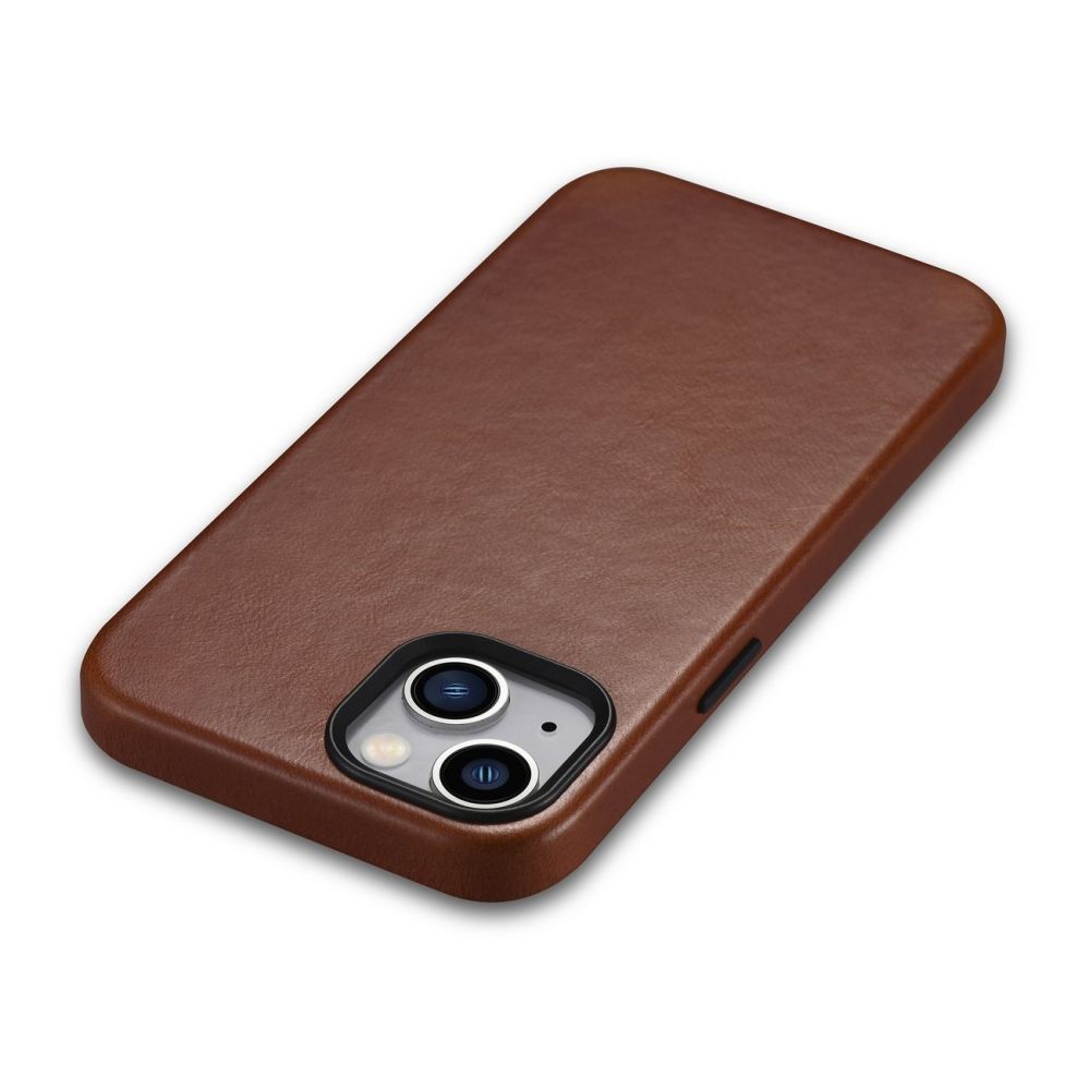Tagakaaned iCarer iCarer Oil Wax Premium Leather Case iPhone 14 Plus Magnetic Leather Case with MagSafe Brown (WMI14220703-RB)