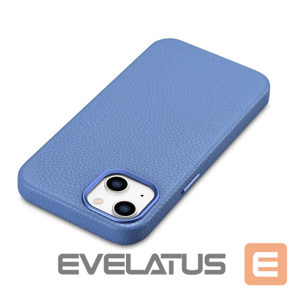 Tagakaaned iCarer iCarer Litchi Premium Leather Case iPhone 14 Plus Magnetic Leather Case with MagSafe Light Blue (WMI14220711-LB)