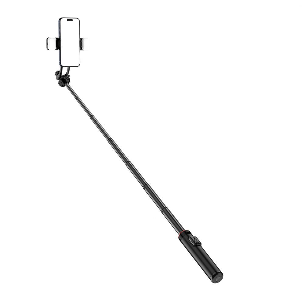 Camera accessory Hurtel Selfie stick WC12YDS 1.3m aluminum alloy telescopic tripod with dual lamp and phone holder - black