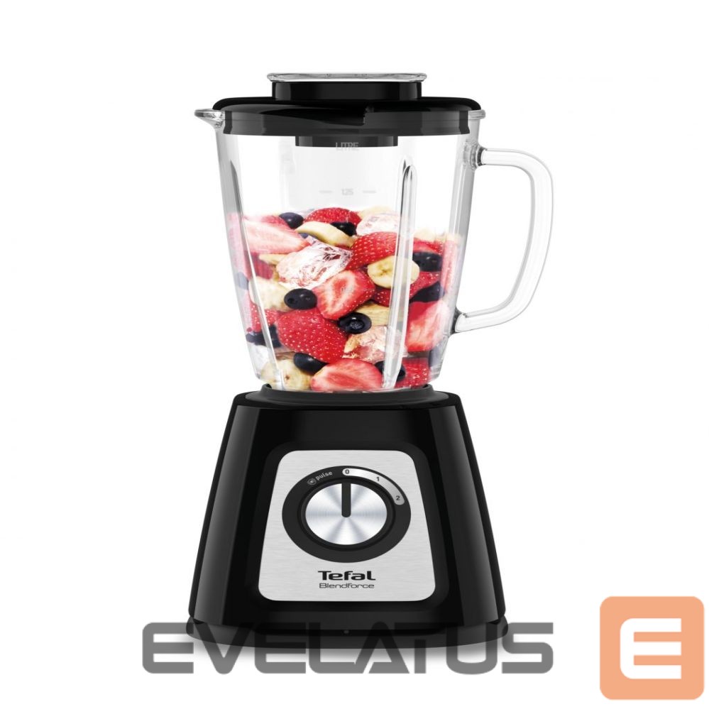 Mikseri un blenderi TEFAL Blender BL438831 BlendForce Tabletop, 800 W, Jar material Glass, Jar capacity 1.25 L, Ice crushing, Black