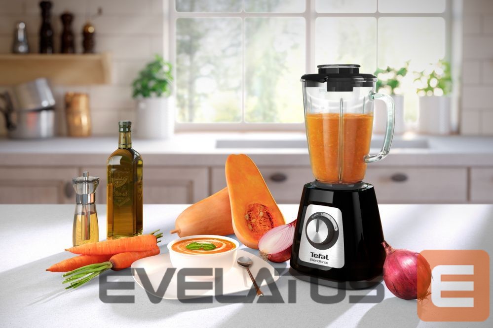 Mikseri un blenderi TEFAL Blender BL438831 BlendForce Tabletop, 800 W, Jar material Glass, Jar capacity 1.25 L, Ice crushing, Black