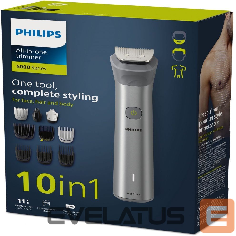 Juukselõikur Philips All-in-One Trimmer | MG5920/15 | Cordless | Wet & Dry | Number of length steps 11 | Silver