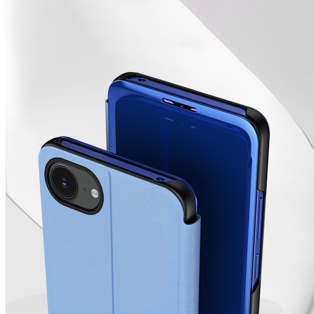 Nugarėlės dėklai Hurtel Clear View Case for iPhone 16e Flip Cover - Blue
