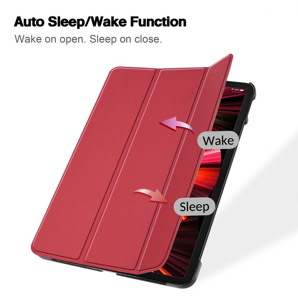 Kaaned iLike Tab M9 9 TB310 Tri-Fold Eco-Leather Stand Case Coral Pink