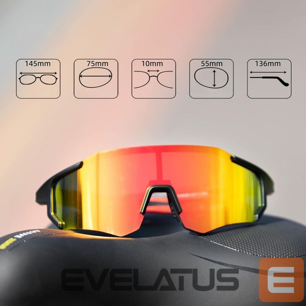 Bicycle accessory Rockbros Rockbros 10182 polarizing cycling glasses - red