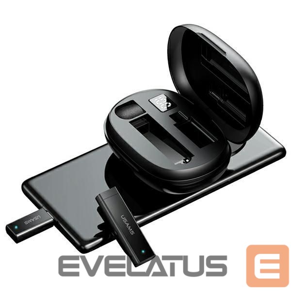 Bezvadu austiņas USAMS USAMS Bezprzewodowy mikrofon krawatowy ENC 2.4G Wireless Lavalier Microphone Lightning ZB244MKF01 (US-ZB244)