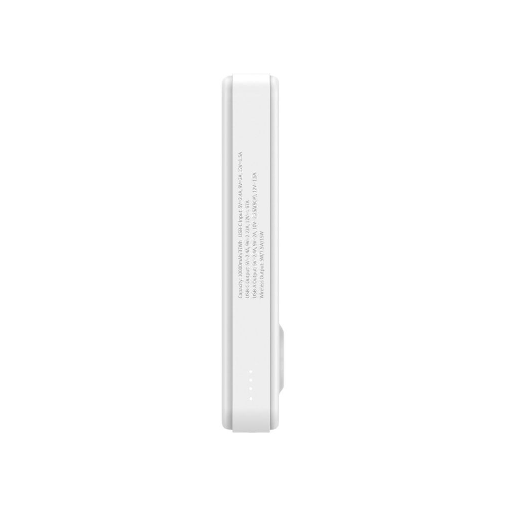 Väline aku Wozinsky Powerbank Wozinsky WLWP-10KA0Y3WS 22.5W PD Qi2 10000 mAh, with stand, 1x USB-A, 1x USB-C - white