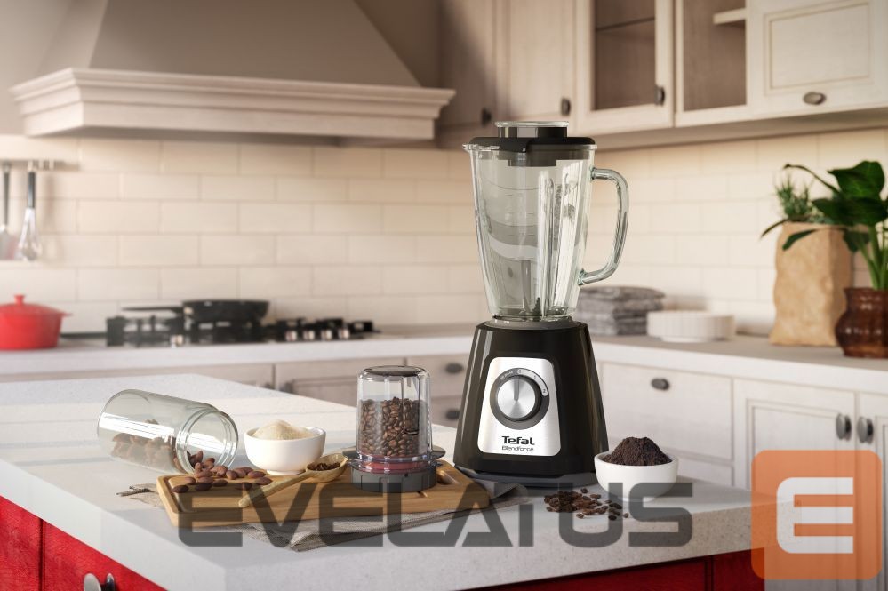 Mikseri un blenderi TEFAL Blender BL438831 BlendForce Tabletop, 800 W, Jar material Glass, Jar capacity 1.25 L, Ice crushing, Black