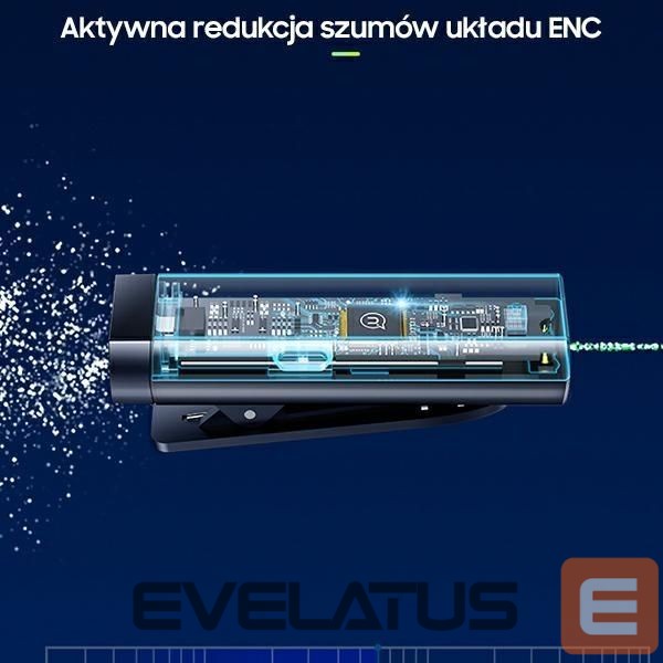 Bezvadu austiņas USAMS USAMS Bezprzewodowy mikrofon krawatowy ENC 2.4G Wireless Lavalier Microphone Lightning ZB244MKF01 (US-ZB244)