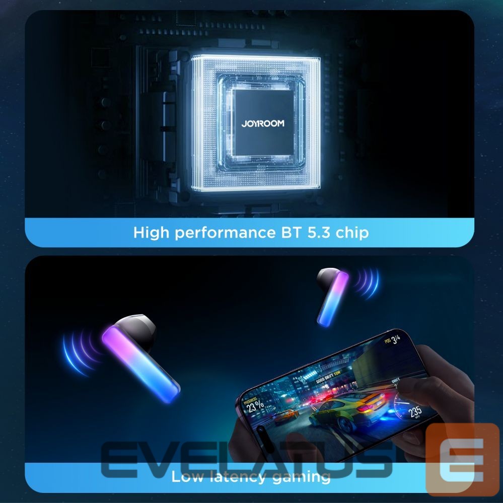 Kõrvaklapid Joyroom TWS Joyroom JR-TC1 IceLens Series wireless headphones with LED lights - black