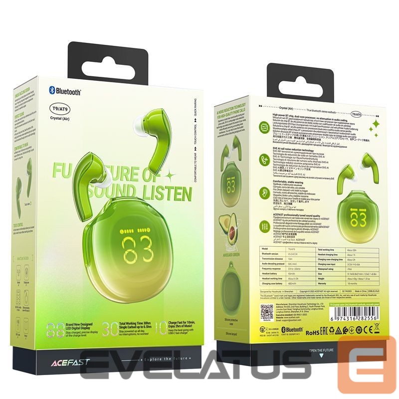 Üleminek Acefast Acefast T9 Bluetooth 5.3 in-ear wireless headphones - green