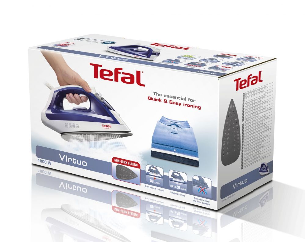 Triikrauad TEFAL Virtuo FV1711 Ferro a vapore Durilium 1800W Viola, Bianco ferro da stiro