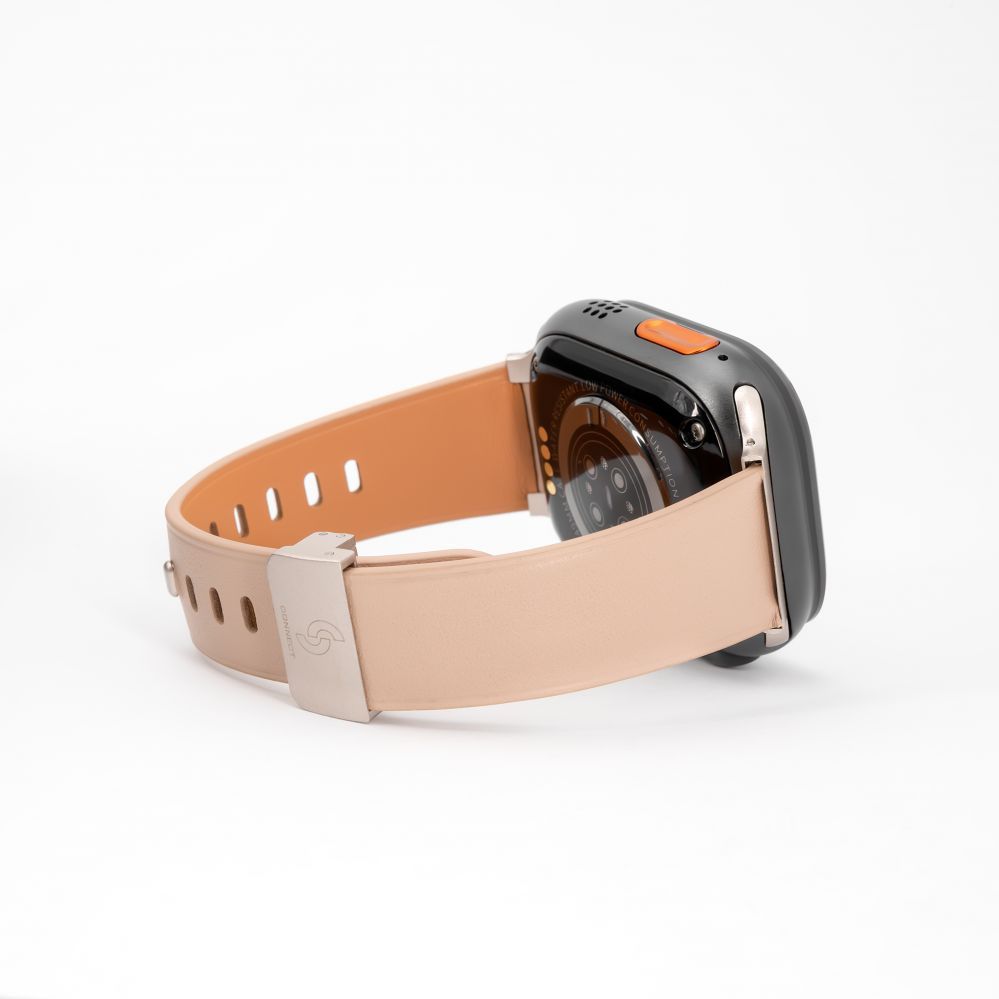 Rihm Connect Watch 38/40/41mm Single loop buckle leather Watch Straps Rose pink