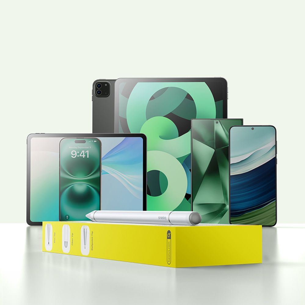 Stylus Baseus Baseus Smooth Writing III 3in1 Passive Stylus - Non-magnetic Version - White