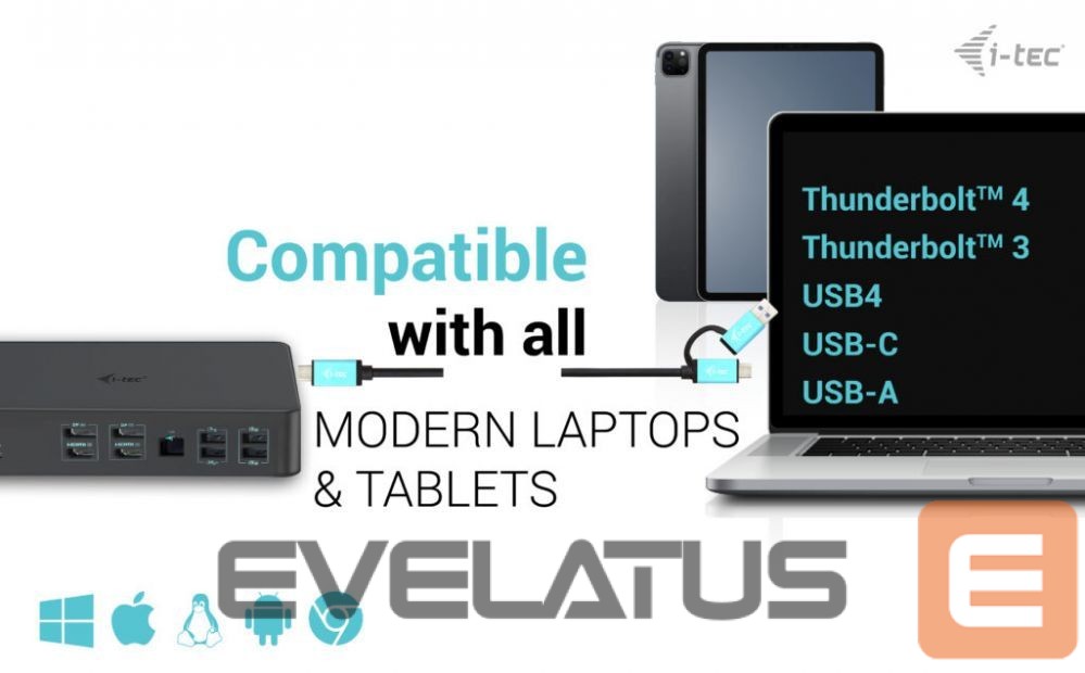 Computer accessories I-TEC I-TEC USB3.0/USB-C/TB 2x4K Pro Dock